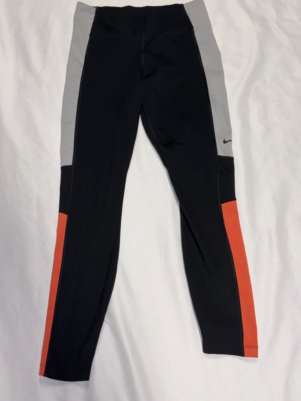 Nike Black Gray and Orange Colorblock Women's Performance Leggings lot C